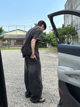 ダブルカットデニムパンツ