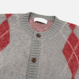 [Unisex] Mohair argyle cardigan(4color)