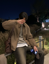 Cali Suede Overfit Rivet Bruson Jacket