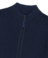 TWO TONE ZIP UP CARDIGAN