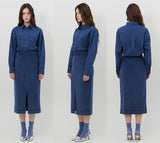 オーナメントプリントコーデュロイスカート [NAVY]