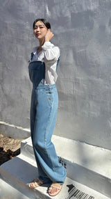 EMBROIDERY OVERALL DENIM PANTS code 25011