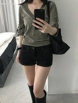 テイルデニムショートパンツ (one color)