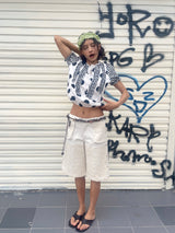 UnsocialNight beige lace three-piece pants