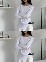 Cloud Draw Deck Shirring Team Long Sleeve T-Shirt (4 Colors)