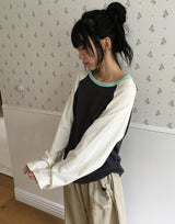 [unisex] Chaconne Color Matching Raglan Long Sleeve Tee
