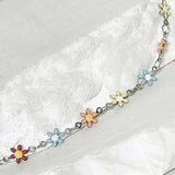 ss-Daisy flower motive array necklace_multi