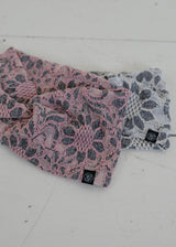 Floral Two-way Hair Bandana_Pink&Grey