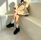 (100% SHEEPSKIN🐑🤎) 2 COLORS キュートフェミニンバターセミショートマウンテンコート