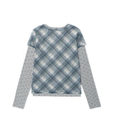 シアー チェック レイヤード LS Tシャツ(CV2GFFT557A)