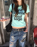 Mint lettering crop T