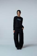 EEERRR Distorted Logo raglan long sleeve (Black)