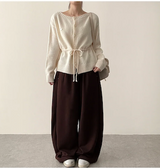 Angel Wing Star Pocket Embroidery Wide Banding Pants
