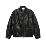 Washing big pocket leather jacket