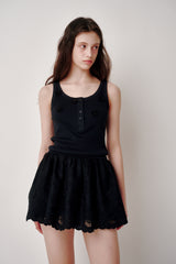 Beads Lip Sleeveless (Cream)