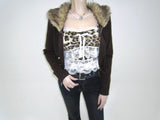 Brown knit zip-up