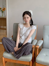#KD Nylon Line Banding Wide Track Pants (3color)