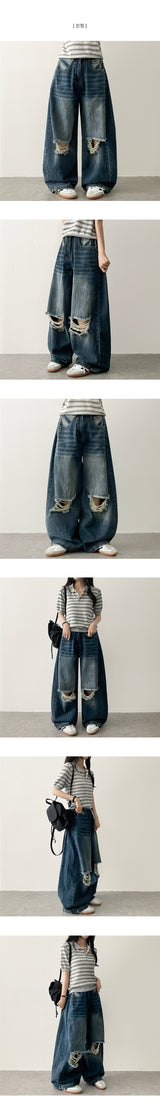 knee damage cutting wide pants