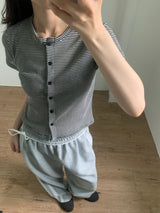 Striped mini cardigan (4color)