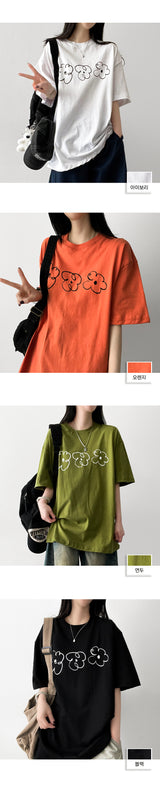 Flower Flower Sketch Short Sleeve T-shirt