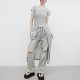 Chatier slit sleeveless dress
