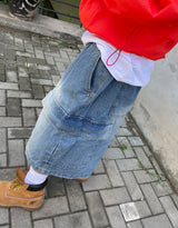 Big Cargo Wide Denim Shorts