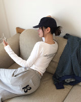 "ONLY" レタリングUネックショートスリーブTシャツ
