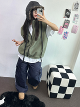 TRACK CARGO STRING PADDING PANTS ❤🖤🤎💚💙5COLOR