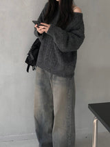 Melton loose fit knitwear (2 colors)
