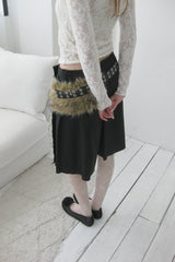 cut out wrap pleated skirt