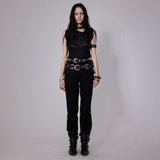 SHEISSHE/ジッパーカラー ノースリーブ トップス