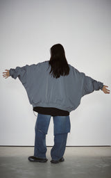  SHIRRING SLEEVED MA-1_GRAY