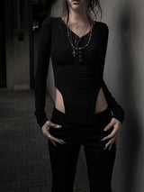 hook deep slit T (2color)