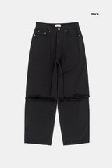 ミドルローカットピンタックワイドパンツ
