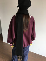 モーブワンショルダーオフスウェットシャツ (2 Colors)