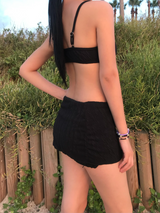 black skirt set bikini