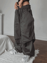 Heavy Double Knee Pintuck Wide String Pants