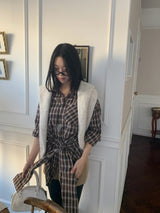 Rook Waist Point Check Long Shirt