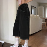 Yukil カーペンターステッチスリークウォーターバミューダデニムパンツ