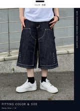 Beto Studded Bermuda Denim Pants