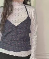 ドットウェーブタートルネックTシャツ