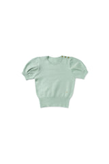 Slim button half knit_mint