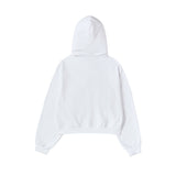 25FW WOMAN プリンセスフォントクロップフーディージップアップ ホワイト