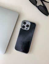 [MADE]ミスティ ブラック シルバーエポキシ iPhoneケース