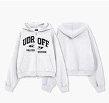 2-way Crop Fit System Hooded Zip-up White Melange