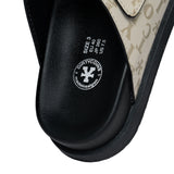 DirtyCoins Letter Monogram Arizona Slides Cream