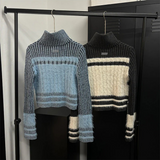 [F/W] ケーブルモヘアクロップドニットジップアップ(2color)