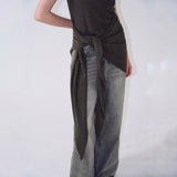 Washed Denim Pants