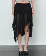 eyメッシュ スカート(black)