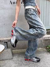 キッチュスリットワイドデニムパンツ